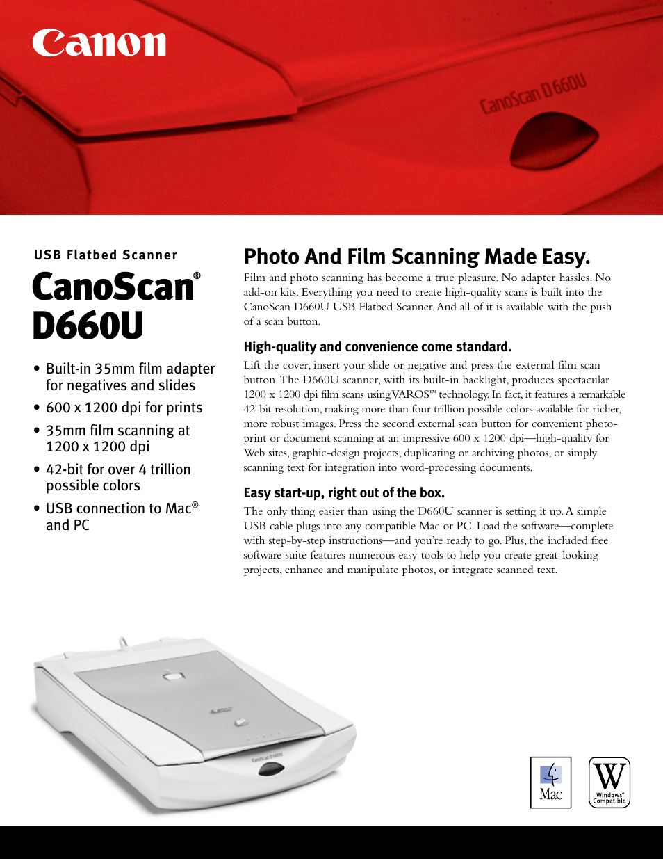 Canon D660U User Manual | 2 pages