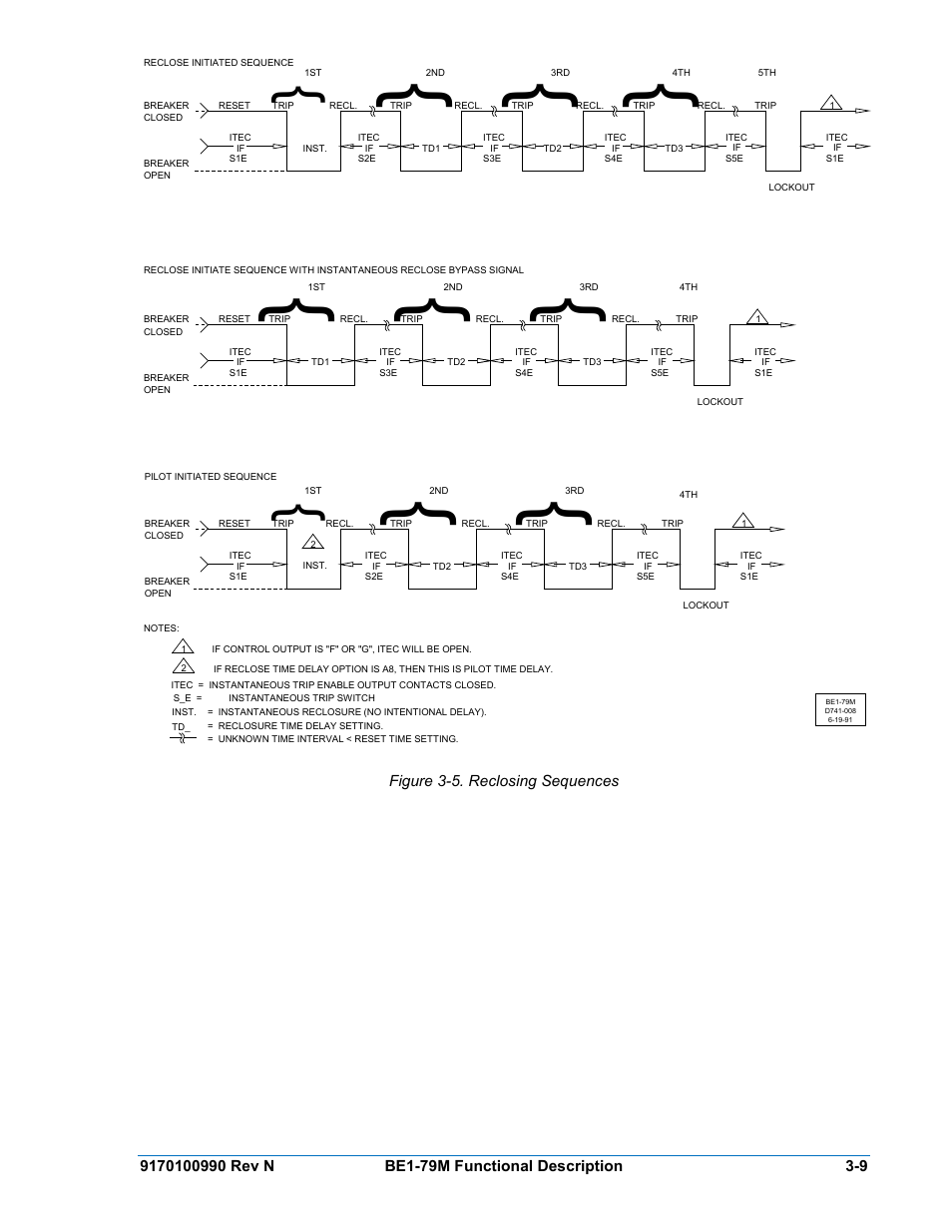 Figure 3-5. reclosing sequences | Basler Electric BE1-79M User Manual | Page 33 / 74