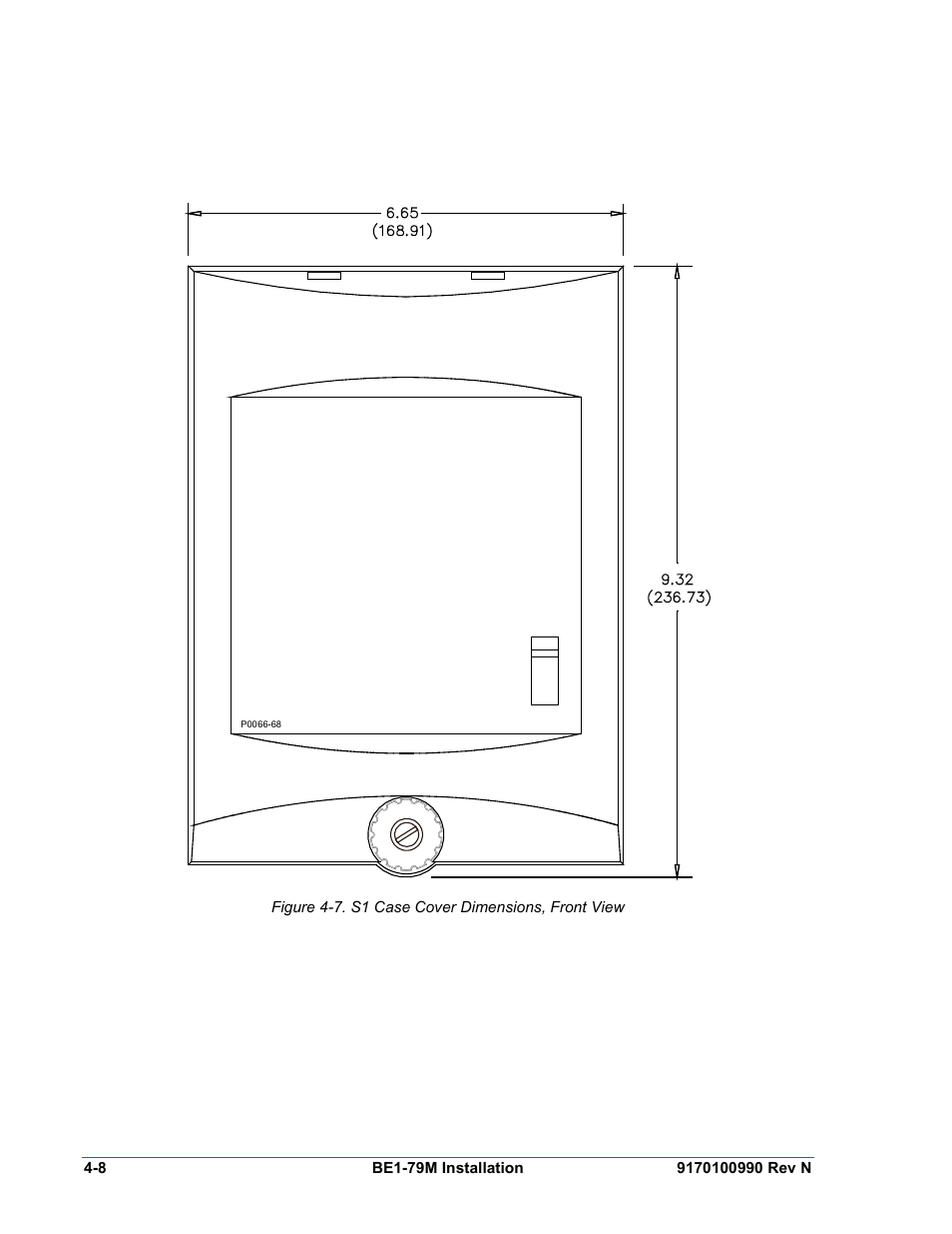 Figure 4-7. s1 case cover dimensions, front view | Basler Electric BE1-79M User Manual | Page 48 / 74