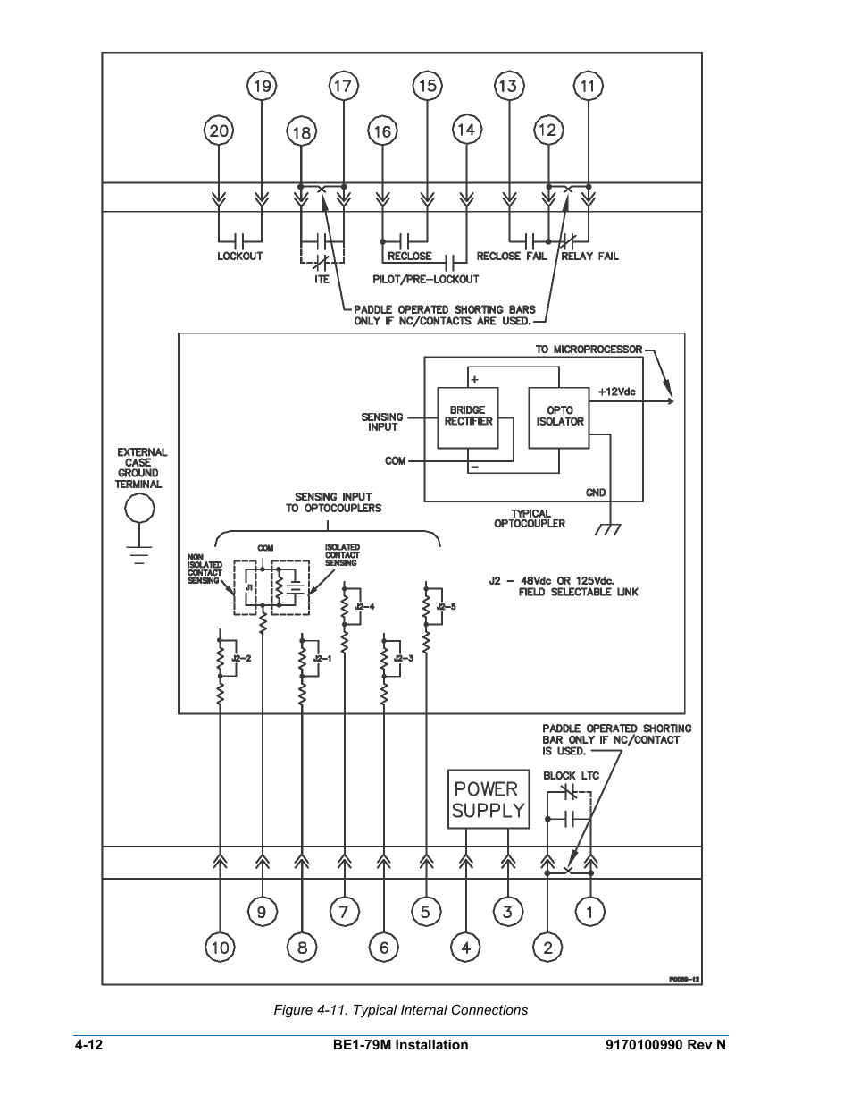 Figure 4-11. typical internal connections | Basler Electric BE1-79M User Manual | Page 52 / 74