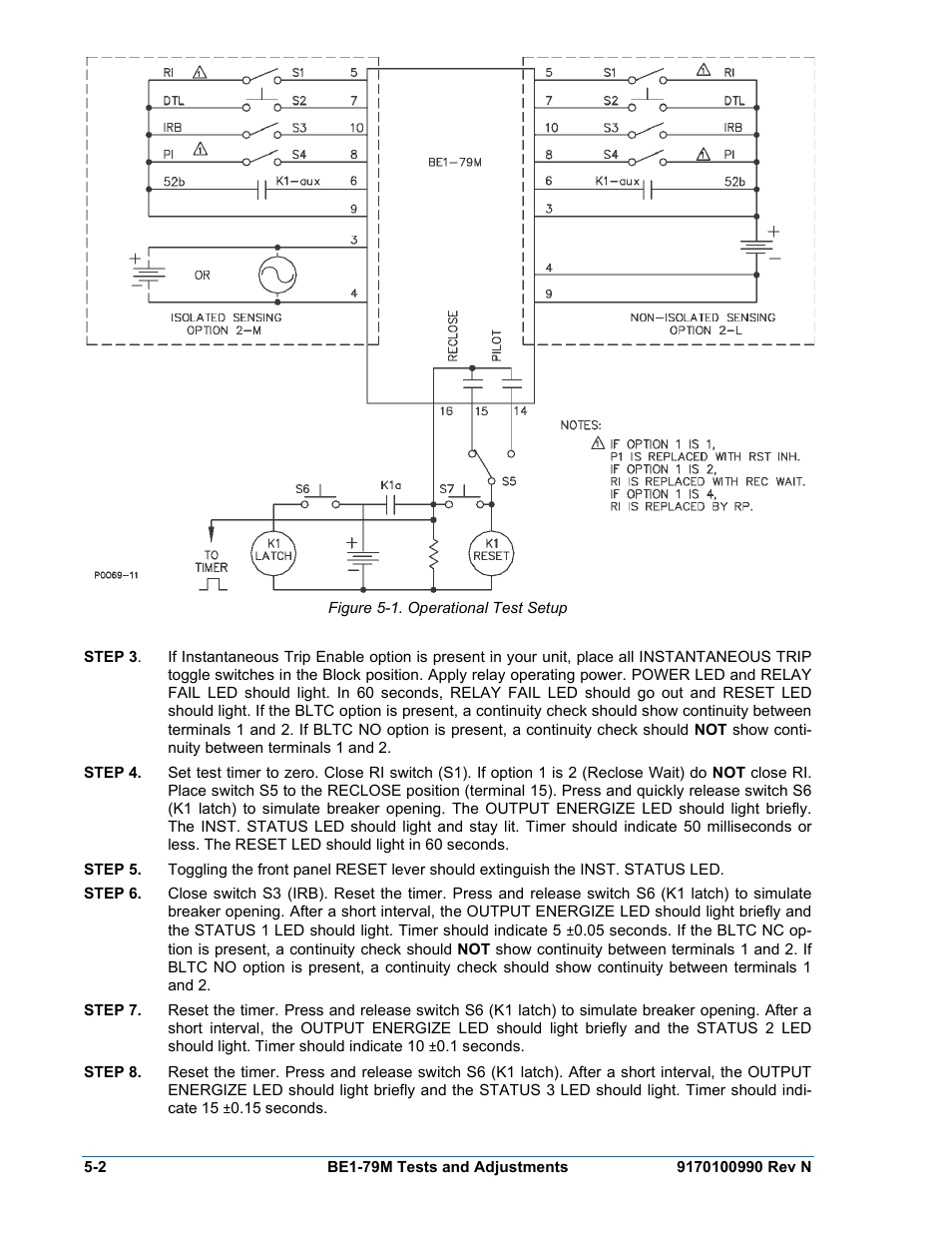 Figure 5-1. operational test setup | Basler Electric BE1-79M User Manual | Page 56 / 74