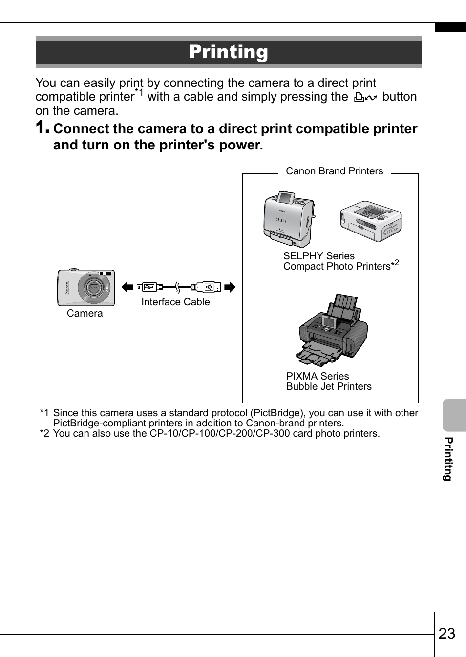 Printing, Pp. 23 | Canon IXUS 75 User Manual | Page 25 / 35