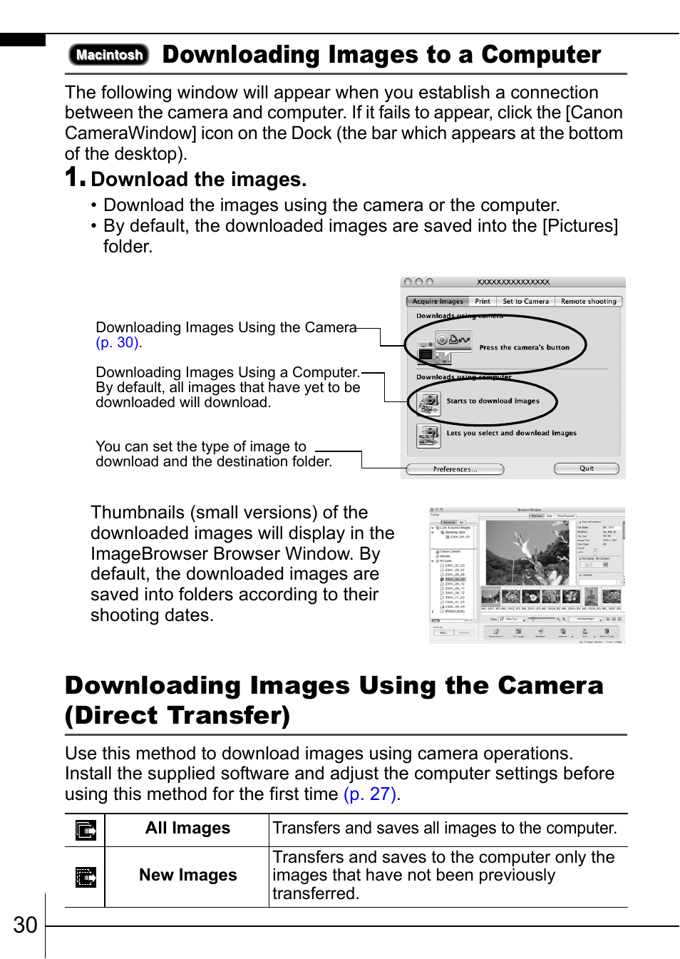 Downloading images to a computer, Download the images | Canon IXUS 75 User Manual | Page 32 / 35