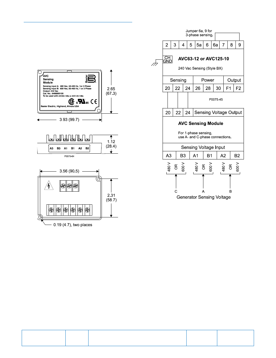 Instructions | Basler Electric AVC Sensing Module User Manual | Page 2 / 2