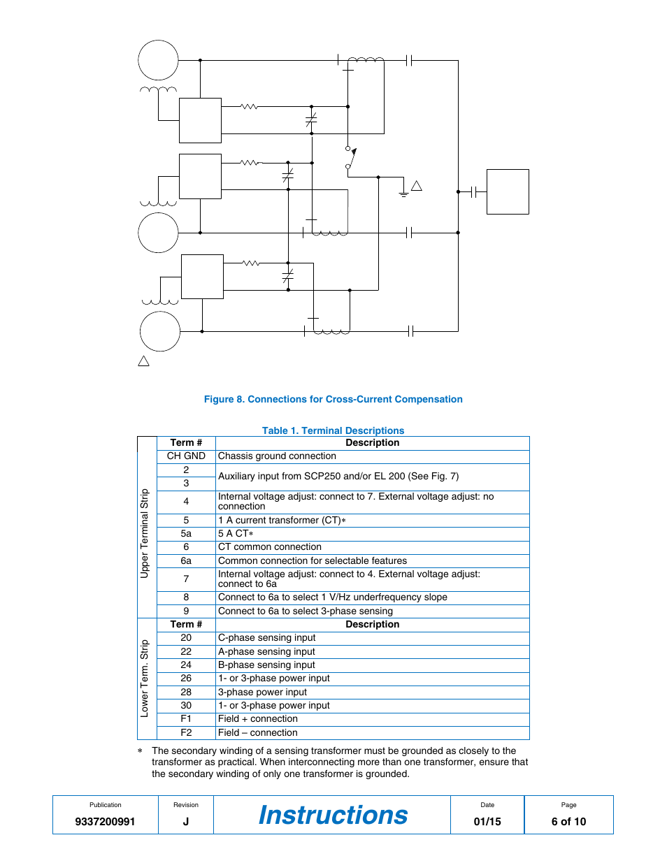Instructions | Basler Electric AVC63-12 User Manual | Page 6 / 10