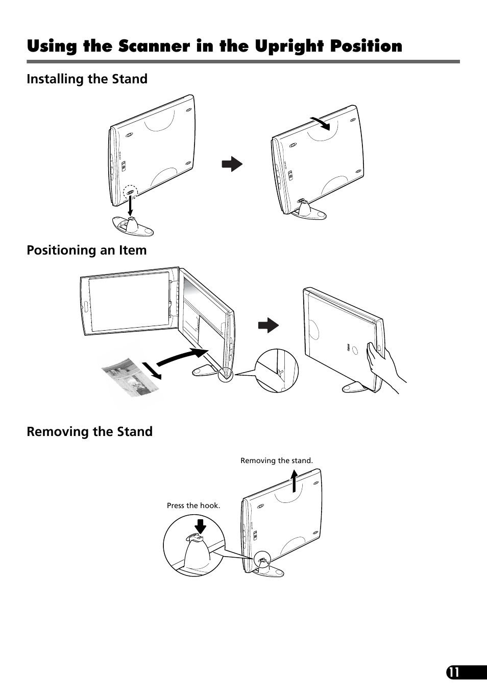 Using the scanner in the upright position | Canon CanoScan LiDe 50 User Manual | Page 13 / 16