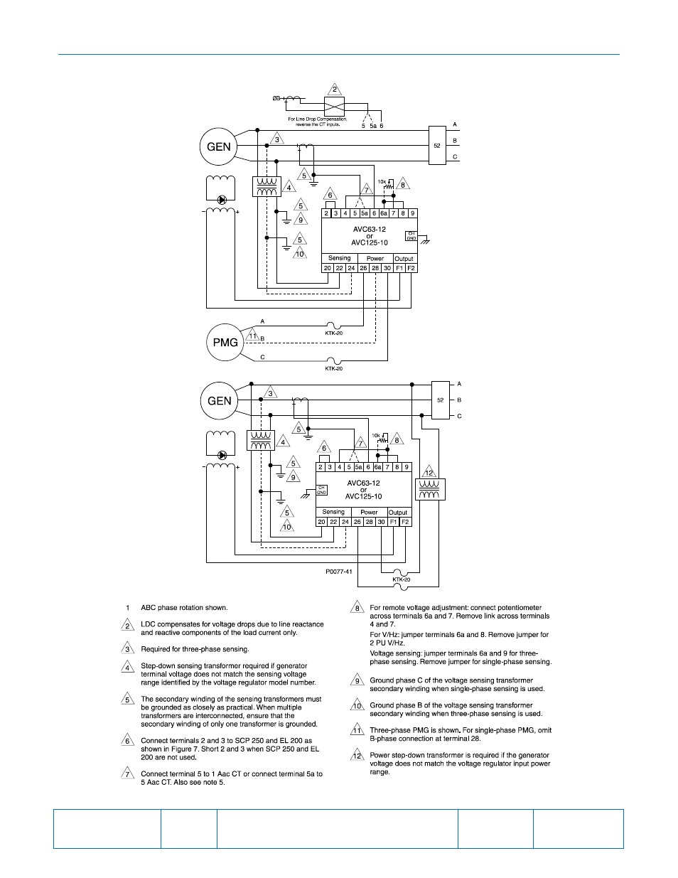 Conexiones, Instrucciones | Basler Electric AVC63-12 User Manual | Page 6 / 14