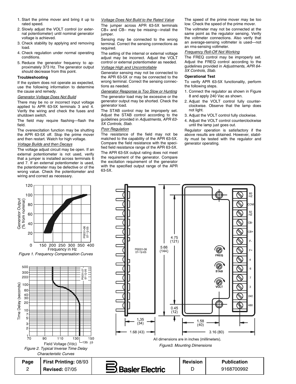 Basler Electric APR63-5X User Manual | Page 2 / 4