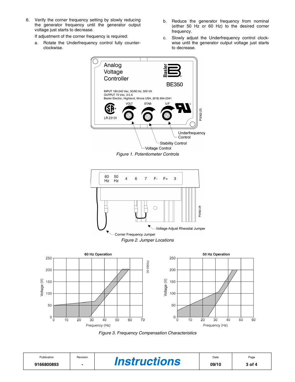 Instructions | Basler Electric BE350 User Manual | Page 3 / 4