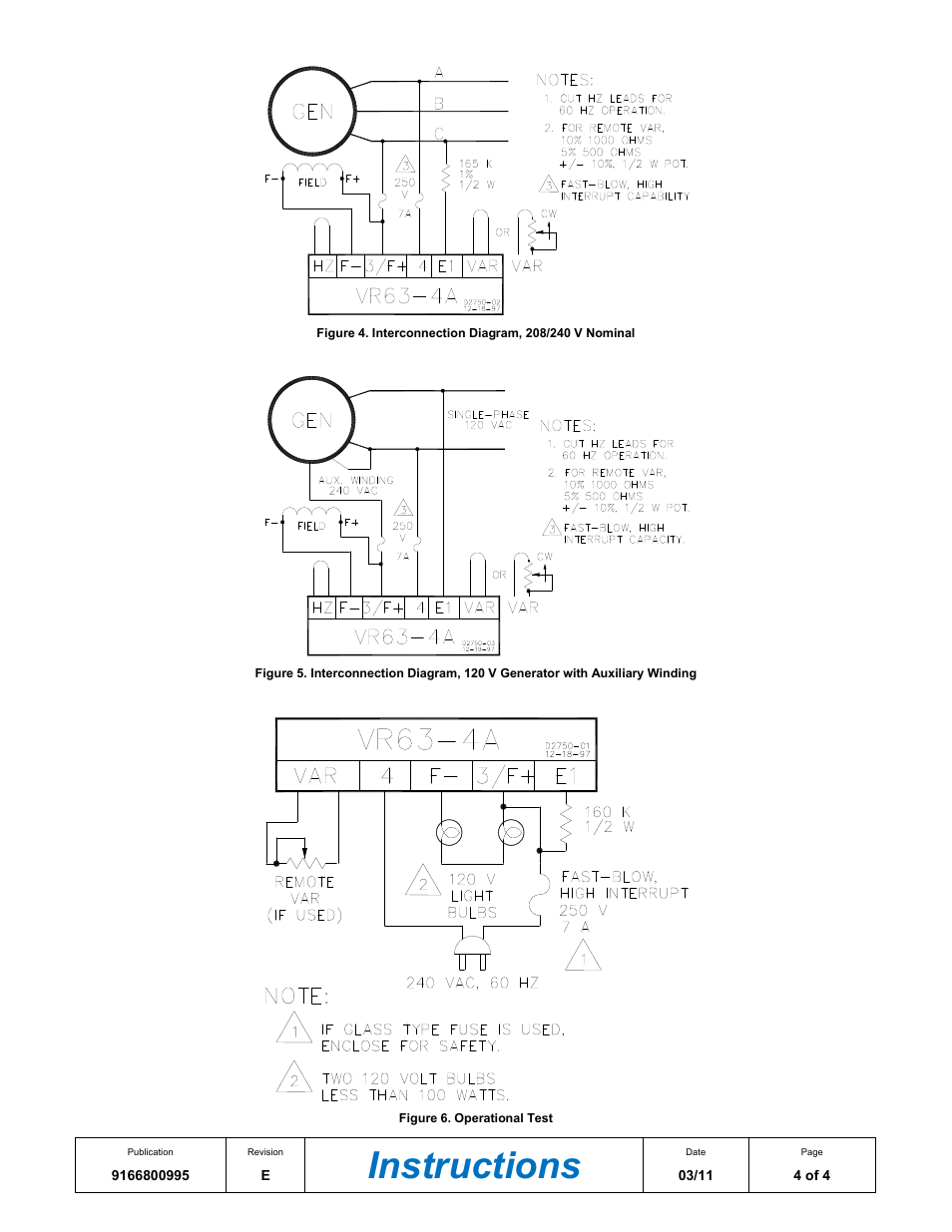Instructions | Basler Electric VR63-4A/UL User Manual | Page 4 / 4
