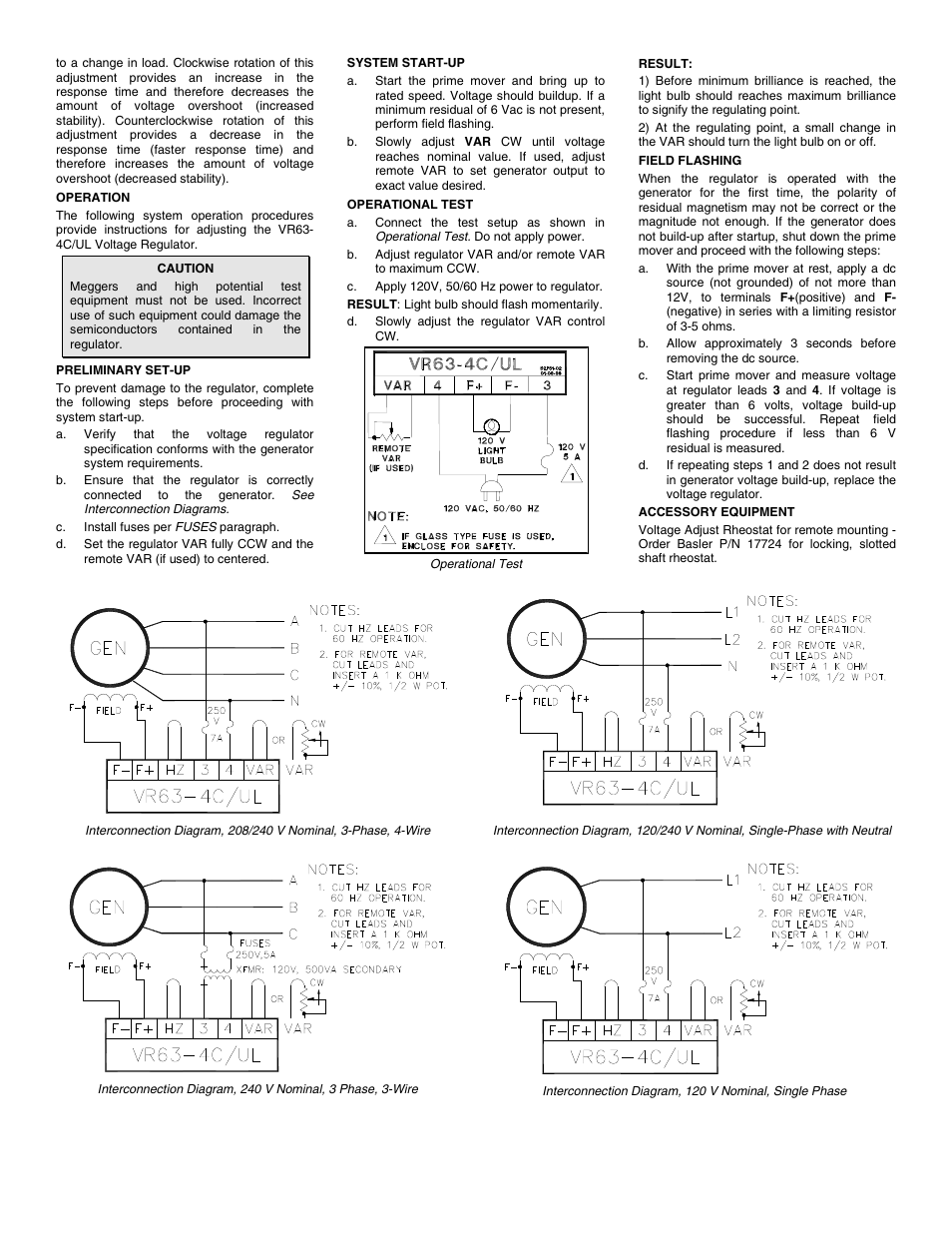 Basler Electric VR63-4C/UL User Manual | Page 2 / 2