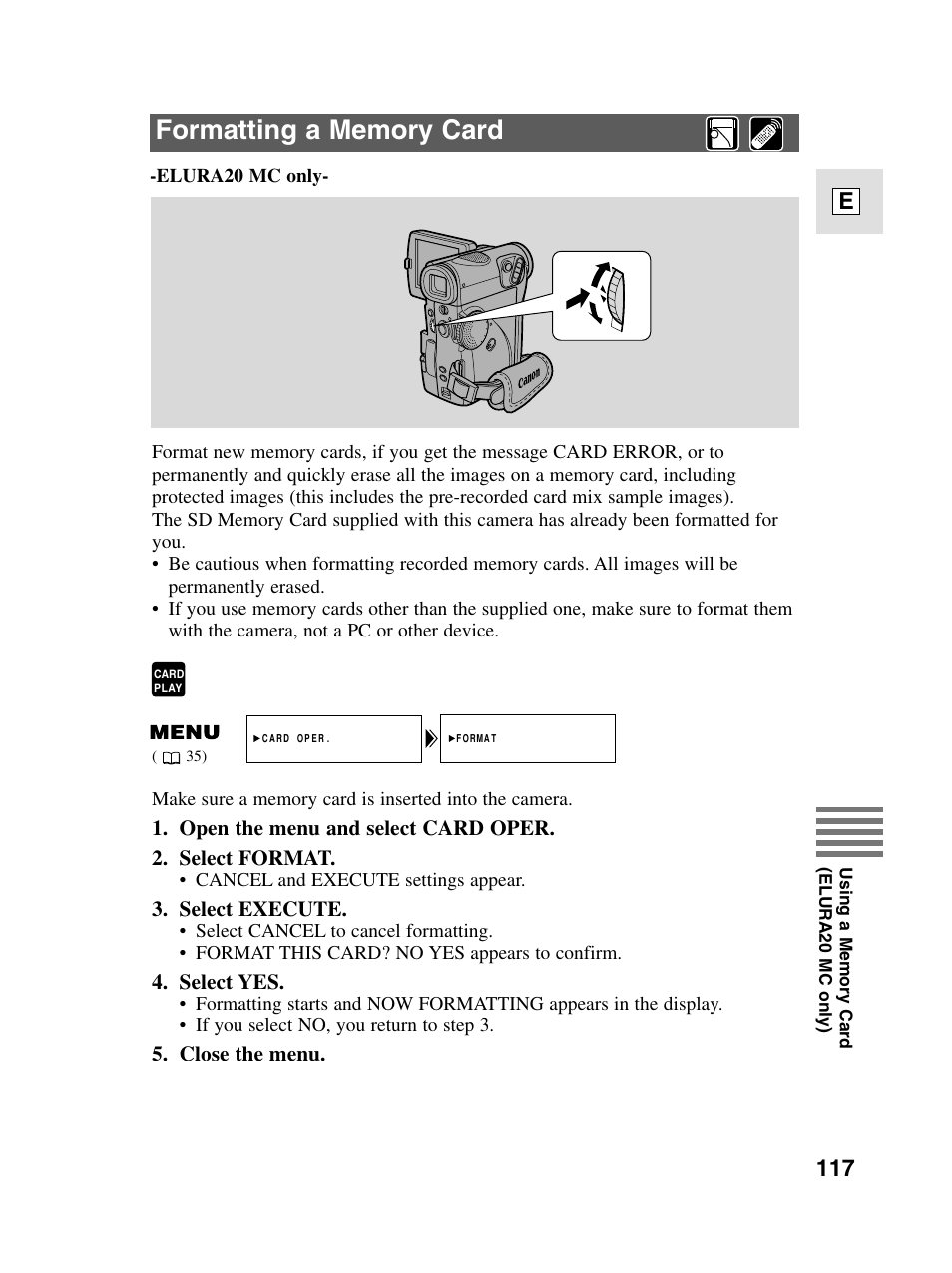 117 e | Canon elura20 User Manual | Page 117 / 152