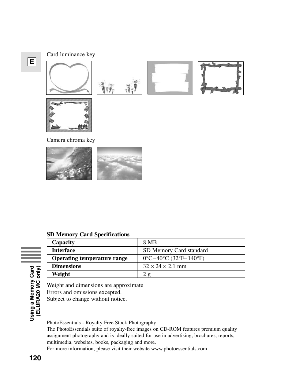 120 e | Canon elura20 User Manual | Page 120 / 152