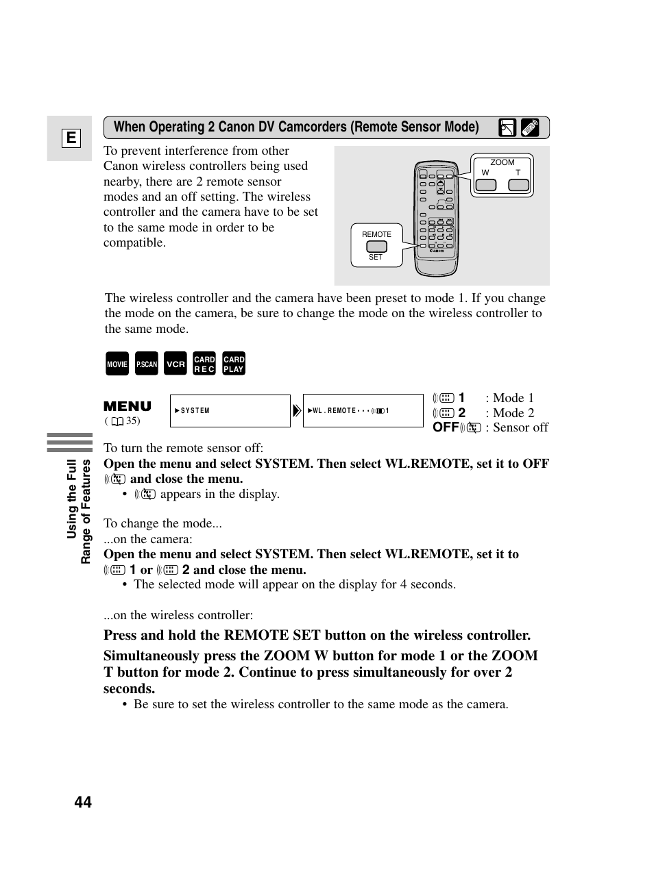 44 e | Canon elura20 User Manual | Page 44 / 152