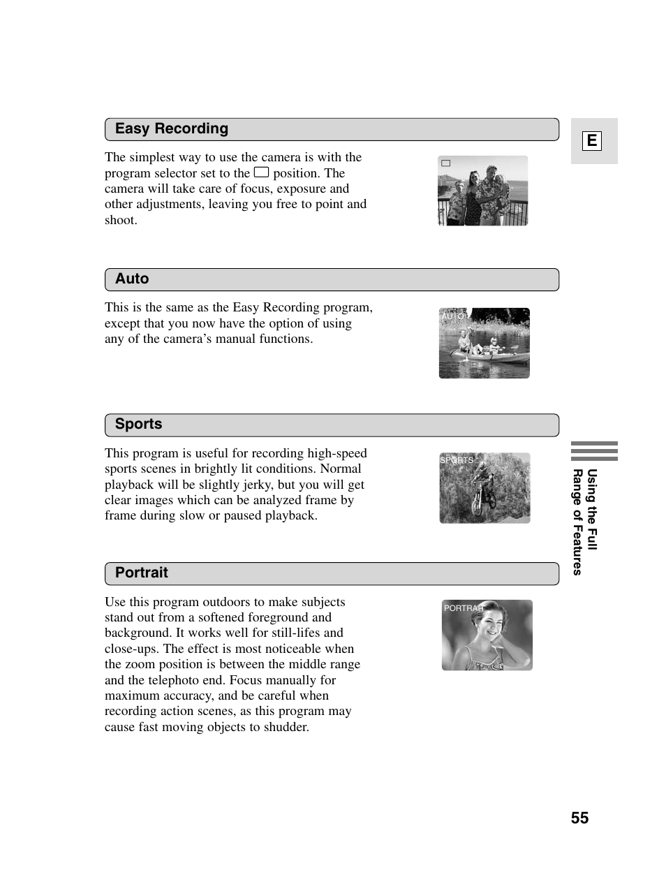 55 e | Canon elura20 User Manual | Page 55 / 152