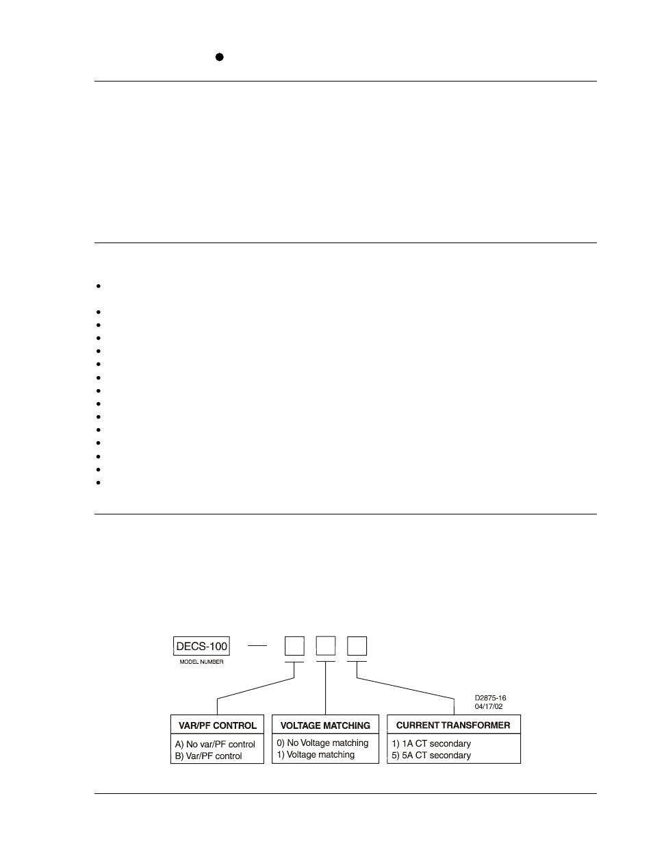 Introduction, Features, Model and style numbers | Style number, Section 1, General information -1, Introduction -1, Features -1, Model and style numbers -1, Style number -1 | Basler Electric DECS-100 User Manual | Page 13 / 86