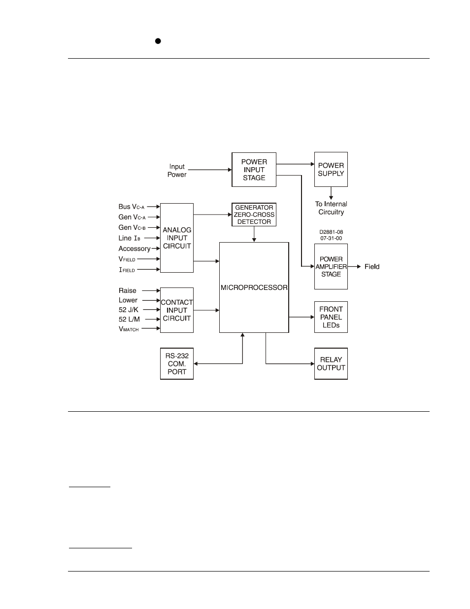 Introduction, Decs-100 function blocks, Analog input circuits | Section 3, Functional description -1, Introduction -1, Decs-100 function blocks -1, Analog input circuits -1, Bus voltage -1, Generator voltage -1 | Basler Electric DECS-100 User Manual | Page 25 / 86