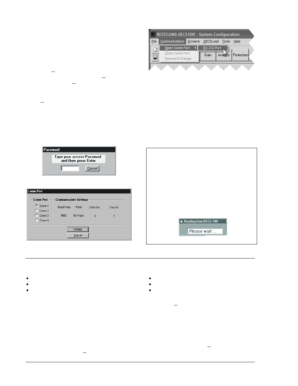 Establishing communication, Changing settings, Establishing communication -2 | Changing settings -2 | Basler Electric DECS-100 User Manual | Page 54 / 86