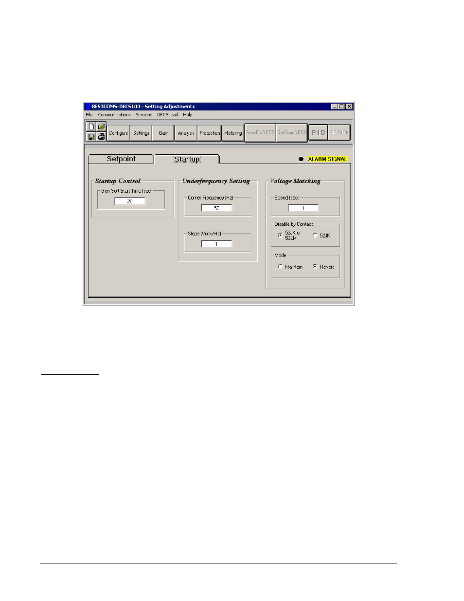 Control gain, Control gain -6, Control gain tab -6 | Basler Electric DECS-100 User Manual | Page 58 / 86