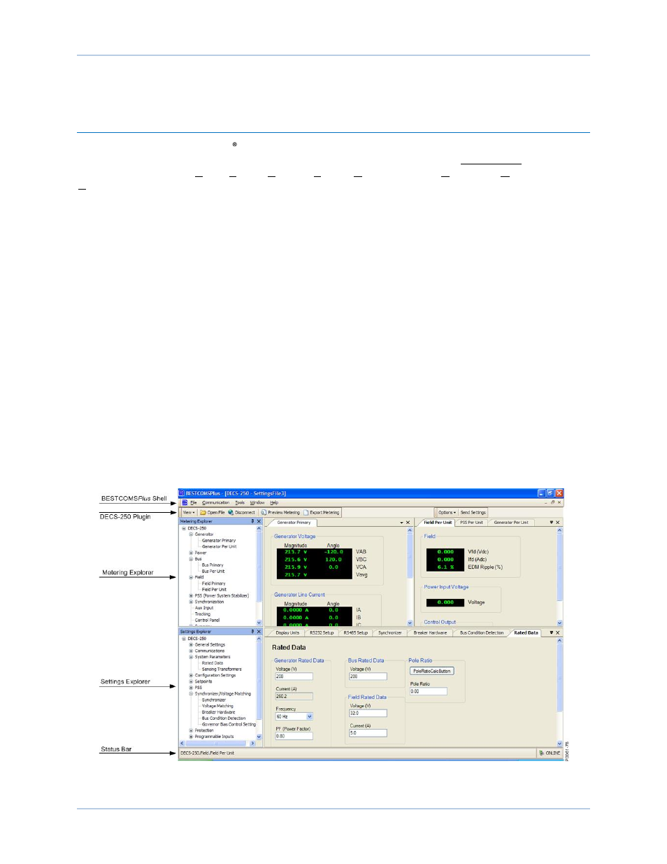 Bestcomsplus® software, General description, Bestcoms plus | Software | Basler Electric DECS-250N User Manual | Page 141 / 370