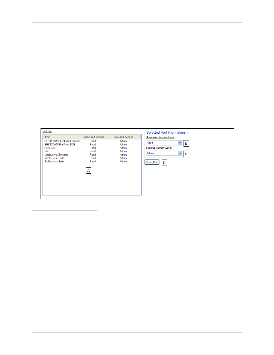 Port access configuration, Login and access controls, Access timeout | Basler Electric DECS-250N User Manual | Page 197 / 370