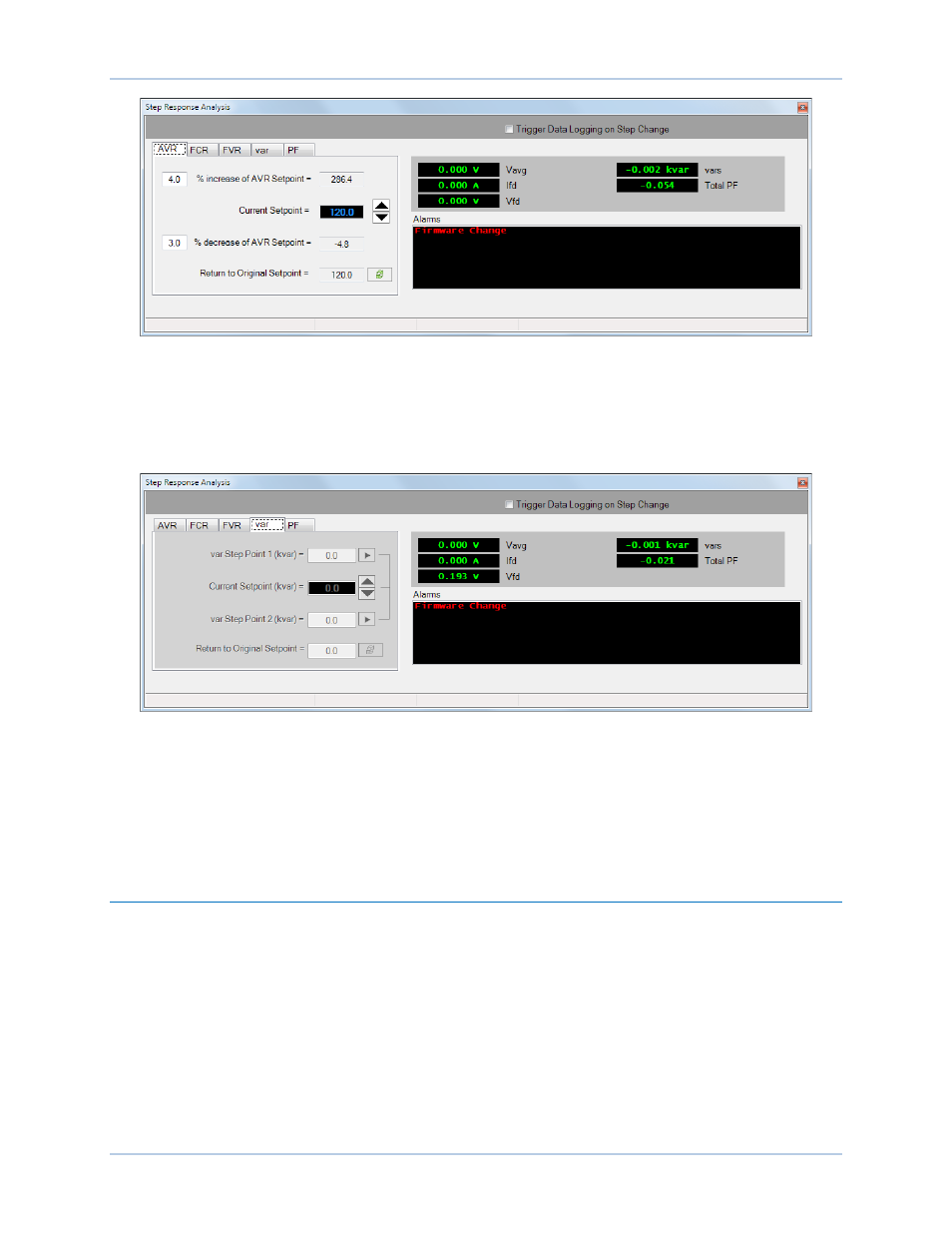 Var and pf tabs, Analysis options, Layout tab | Graph display tab | Basler Electric DECS-250N User Manual | Page 209 / 370