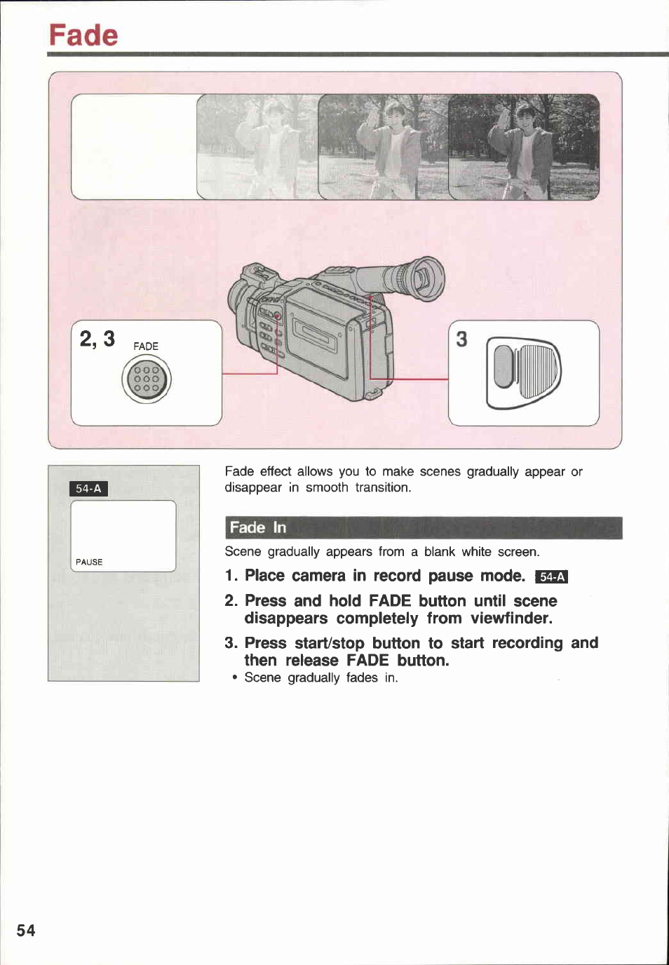 Fade | Canon E 600 User Manual | Page 54 / 96