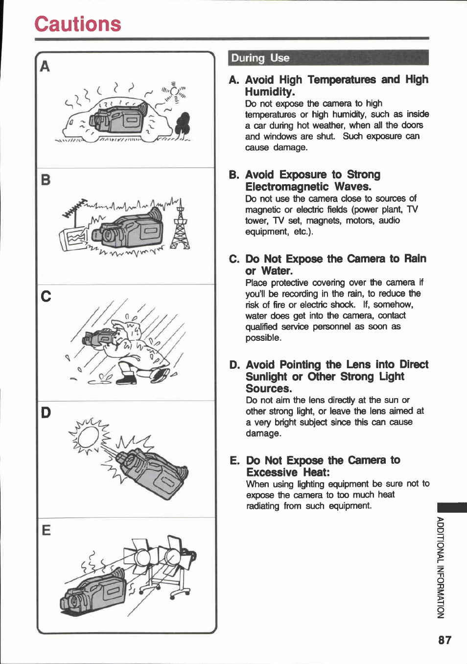 Cautions | Canon E 600 User Manual | Page 87 / 96