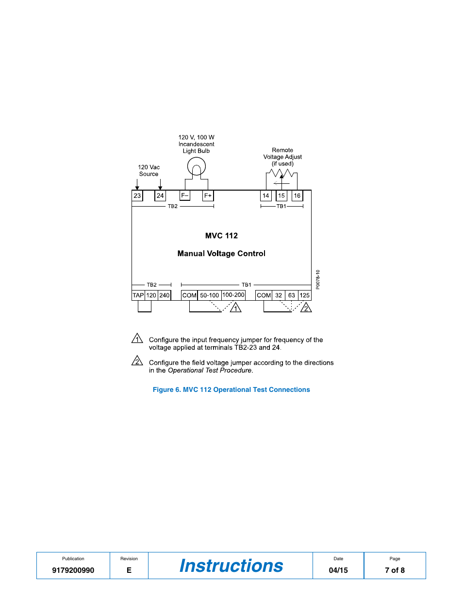 Instructions | Basler Electric MVC112 User Manual | Page 7 / 8