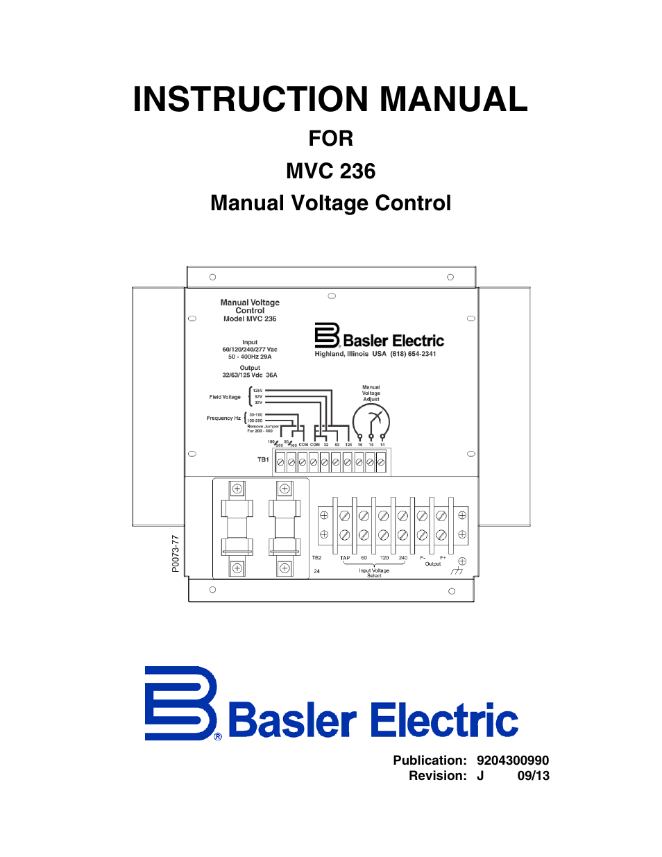 Basler Electric MVC236 User Manual | 24 pages