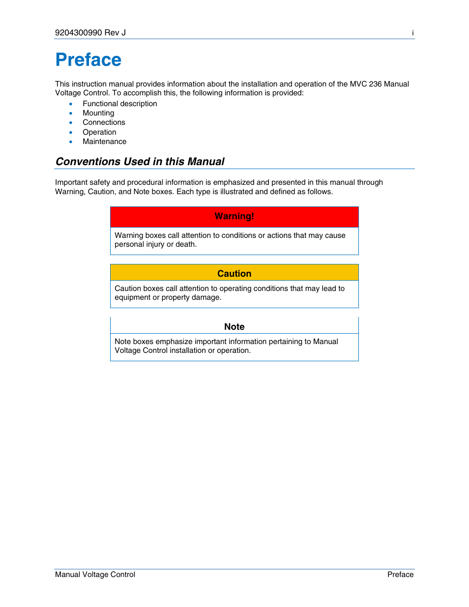 Preface, Conventions used in this manual | Basler Electric MVC236 User Manual | Page 3 / 24