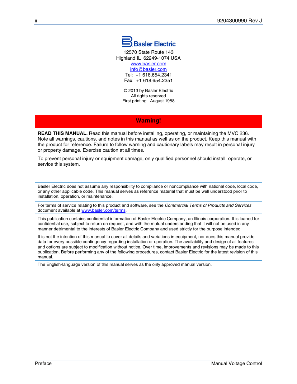 Basler Electric MVC236 User Manual | Page 4 / 24