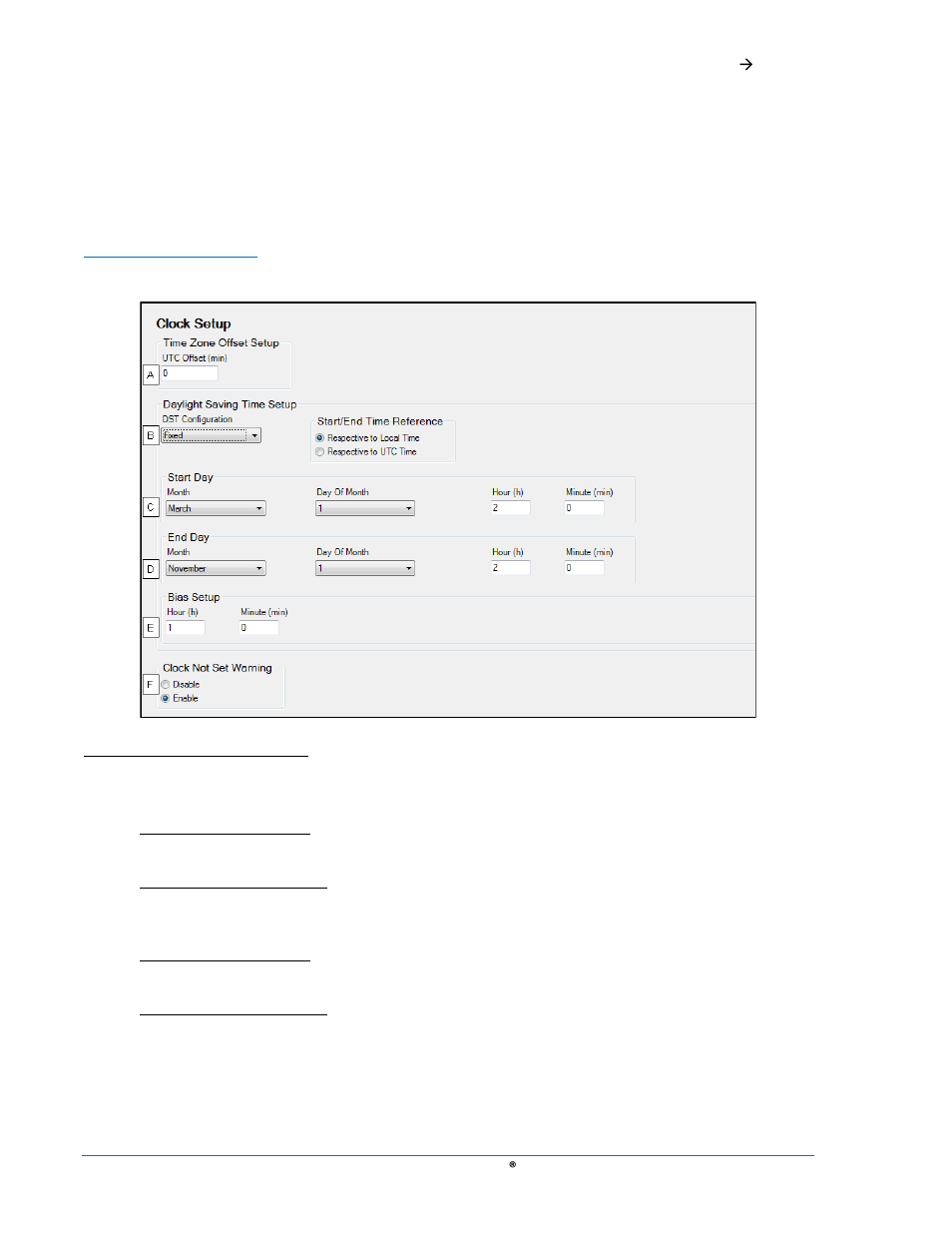 Clock setup, Clock setup -20, Figure 4-18. clock setup -20 | Clock not set warning | Basler Electric DGC-2020 User Manual | Page 130 / 620