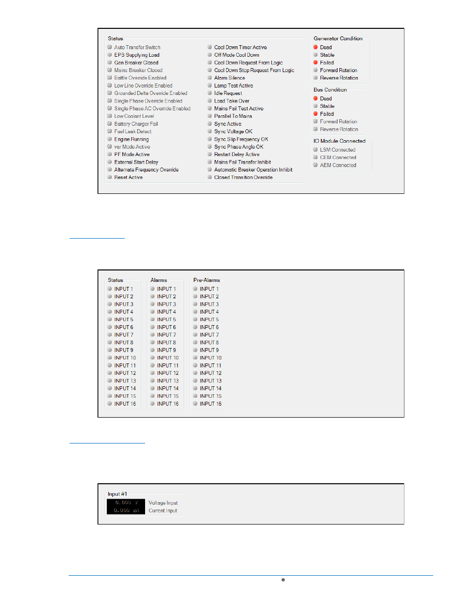 Inputs, Inputs -101, Figure 4-87. metering, status -101 | Figure 4-88. metering, inputs, contact inputs -101 | Basler Electric DGC-2020 User Manual | Page 211 / 620