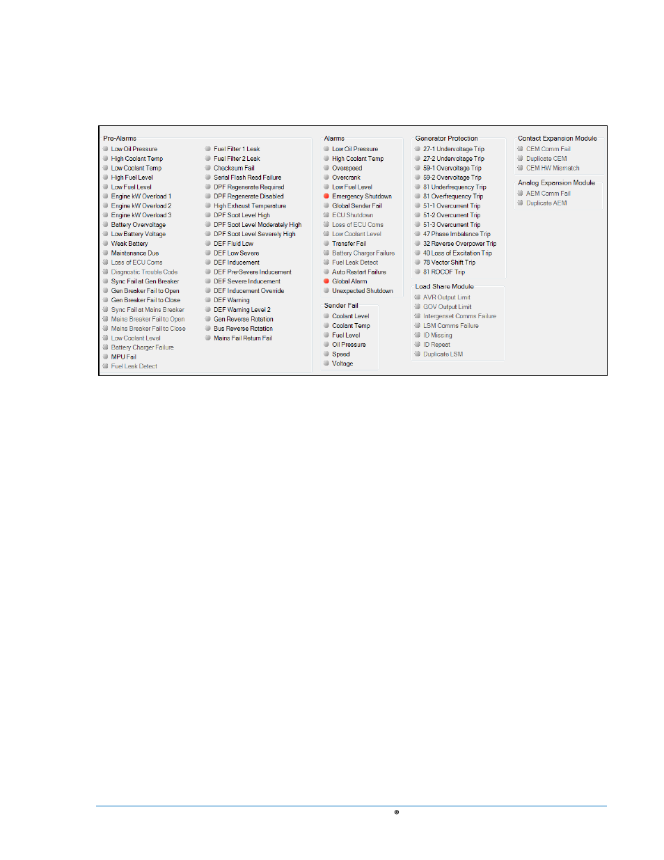 Alarms, Event log, Alarms -107 | Event log -107, Figure 4-102. metering, alarms -107 | Basler Electric DGC-2020 User Manual | Page 217 / 620