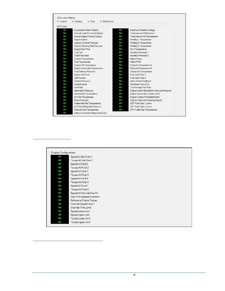 Figure 4-105. metering, ecu data -109, Figure 4-106. metering, engine configuration -109, O figure 4-105 | Basler Electric DGC-2020 User Manual | Page 219 / 620