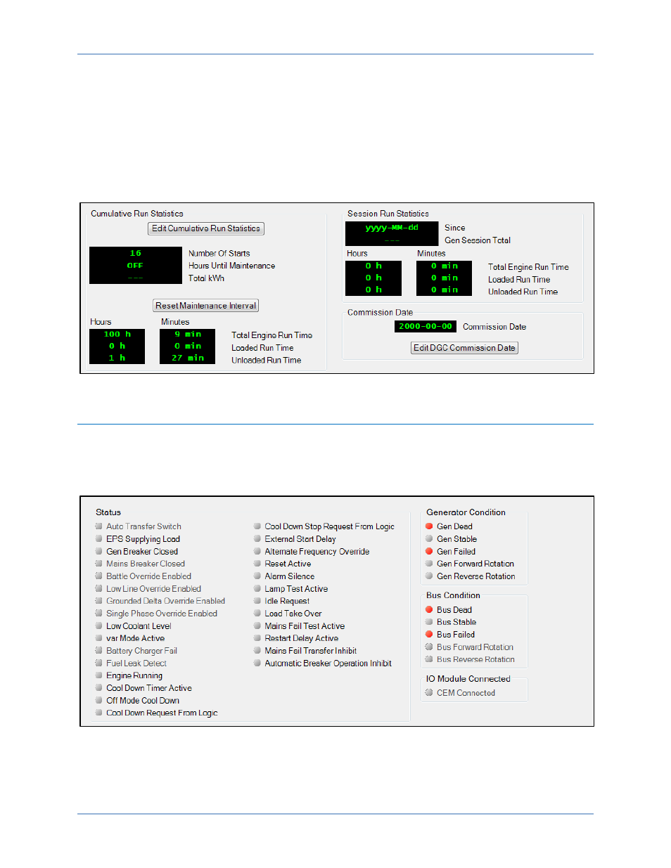 Status indication | Basler Electric DGC-2020ES User Manual | Page 72 / 252