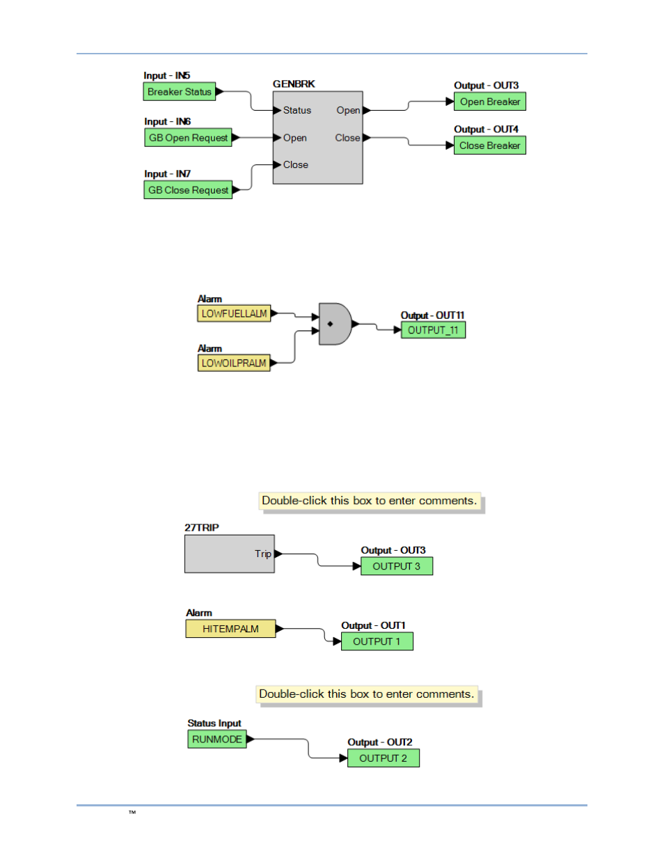 Example 2 - and gate connections, Example 3 - multiple logic connections | Basler Electric DGC-2020HD User Manual | Page 248 / 404