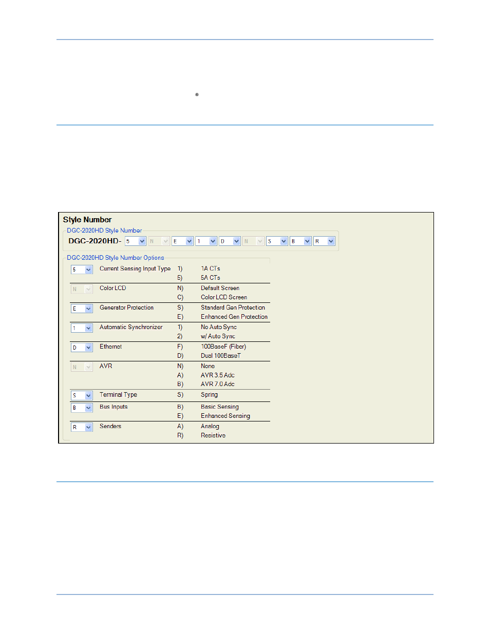 Device information, Style number, Device info | Basler Electric DGC-2020HD User Manual | Page 285 / 404