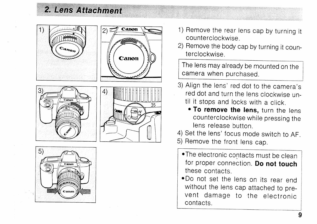 Canon EOS 1000N User Manual | Page 10 / 109