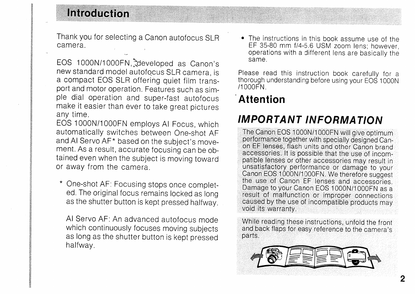 Introduction | Canon EOS 1000N User Manual | Page 2 / 109