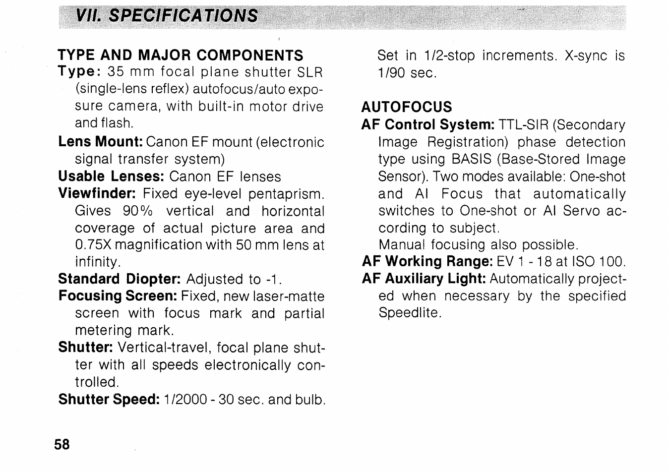 Self-timer | Canon EOS 1000N User Manual | Page 59 / 109