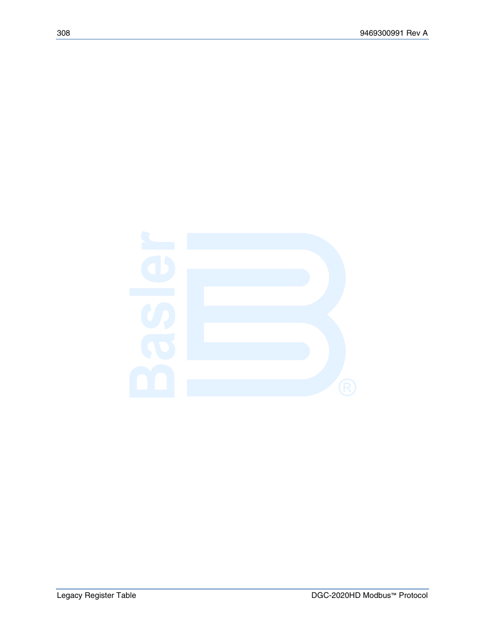 Basler Electric DGC-2020HD Modbus Protocol User Manual | Page 314 / 318