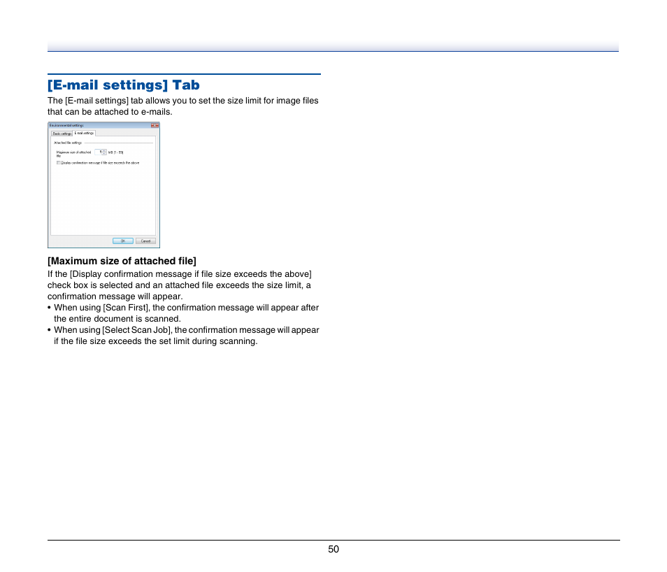 E-mail settings] tab | Canon P-150M User Manual | Page 50 / 105