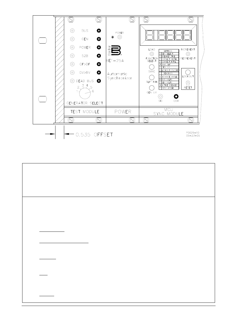 Figure 2-2. test module in test position -2 | Basler Electric BE1-25A User Manual | Page 22 / 90