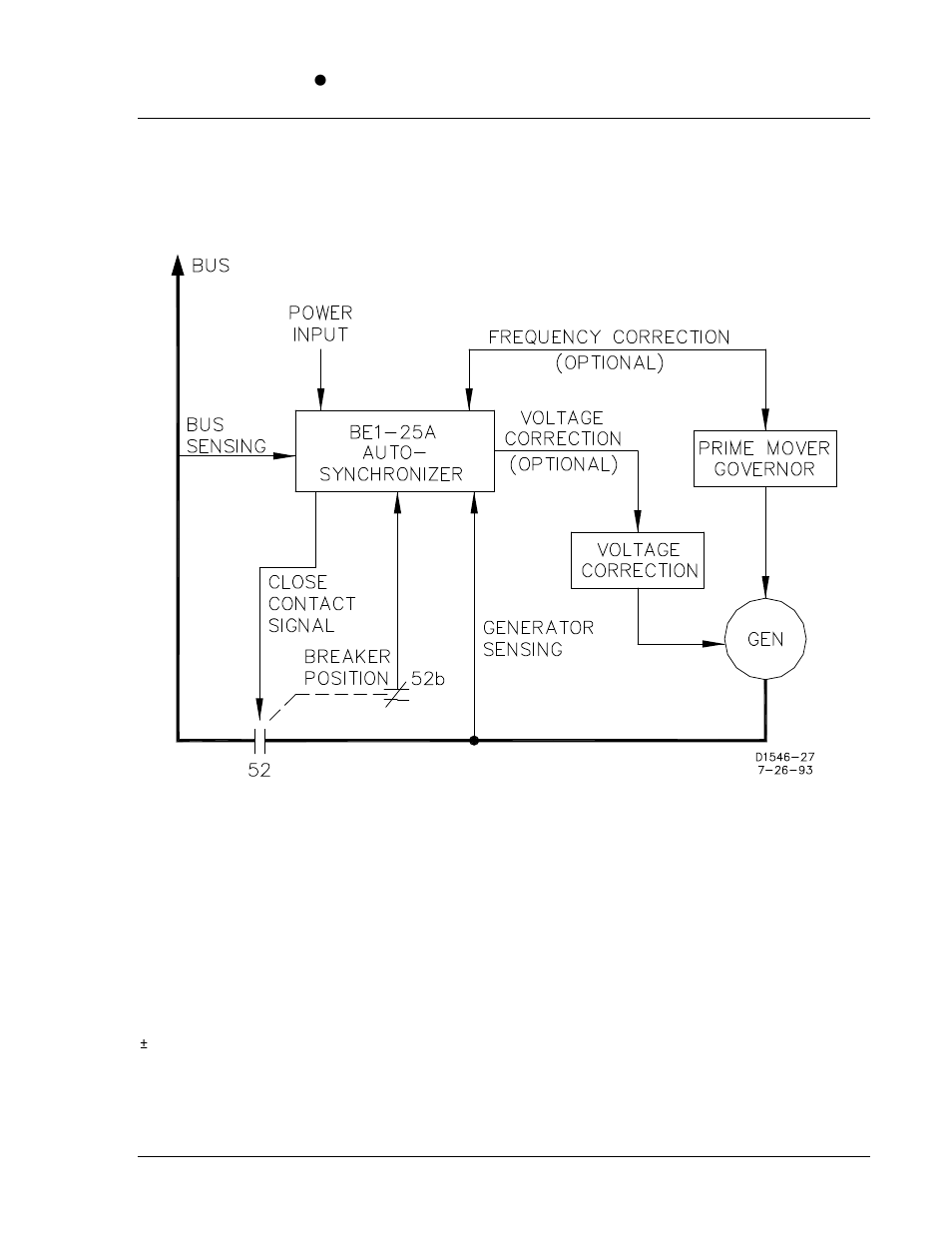 System operation, Section 3, Functional description -1 | System operation -1, Figure 3-1. system block diagram -1 | Basler Electric BE1-25A User Manual | Page 35 / 90