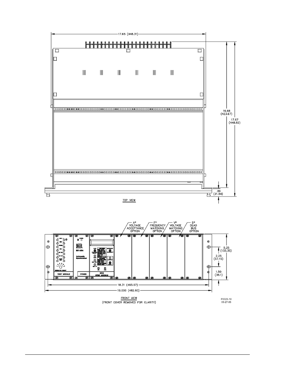 Figure 4-1. overall dimensions -2 | Basler Electric BE1-25A User Manual | Page 50 / 90
