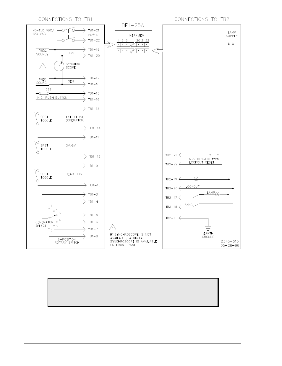 Figure 5-1. bench test setup -4 | Basler Electric BE1-25A User Manual | Page 60 / 90