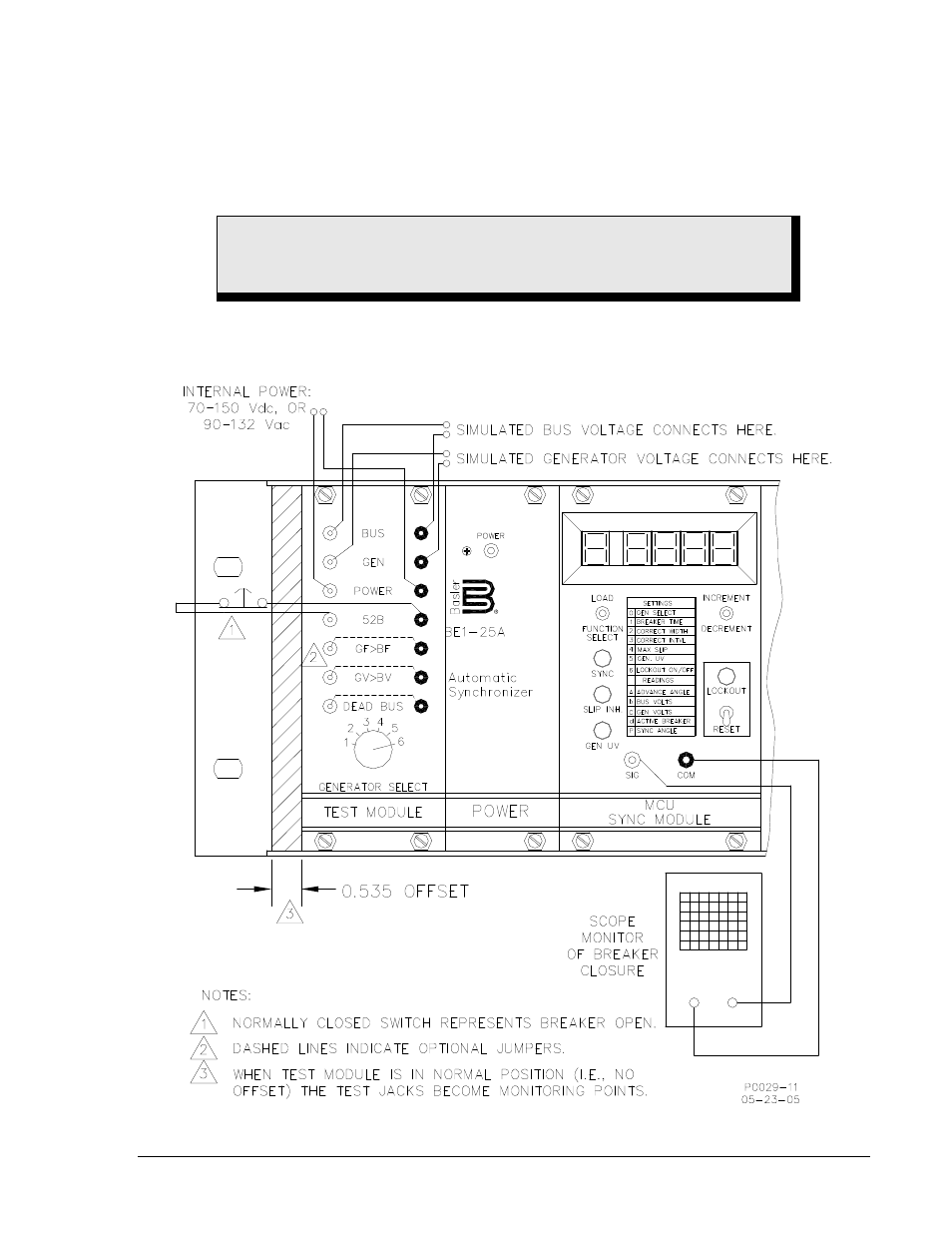 Figure 5-2. test setup for installed unit -5 | Basler Electric BE1-25A User Manual | Page 61 / 90