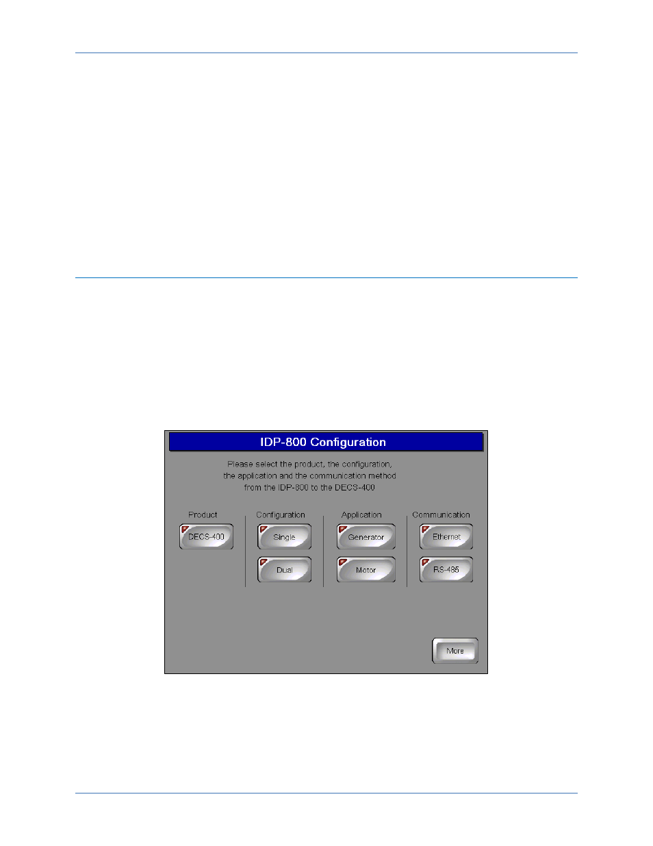 Idp-800-b operation, Configuration screens | Basler Electric IDP-800 User Manual | Page 23 / 70